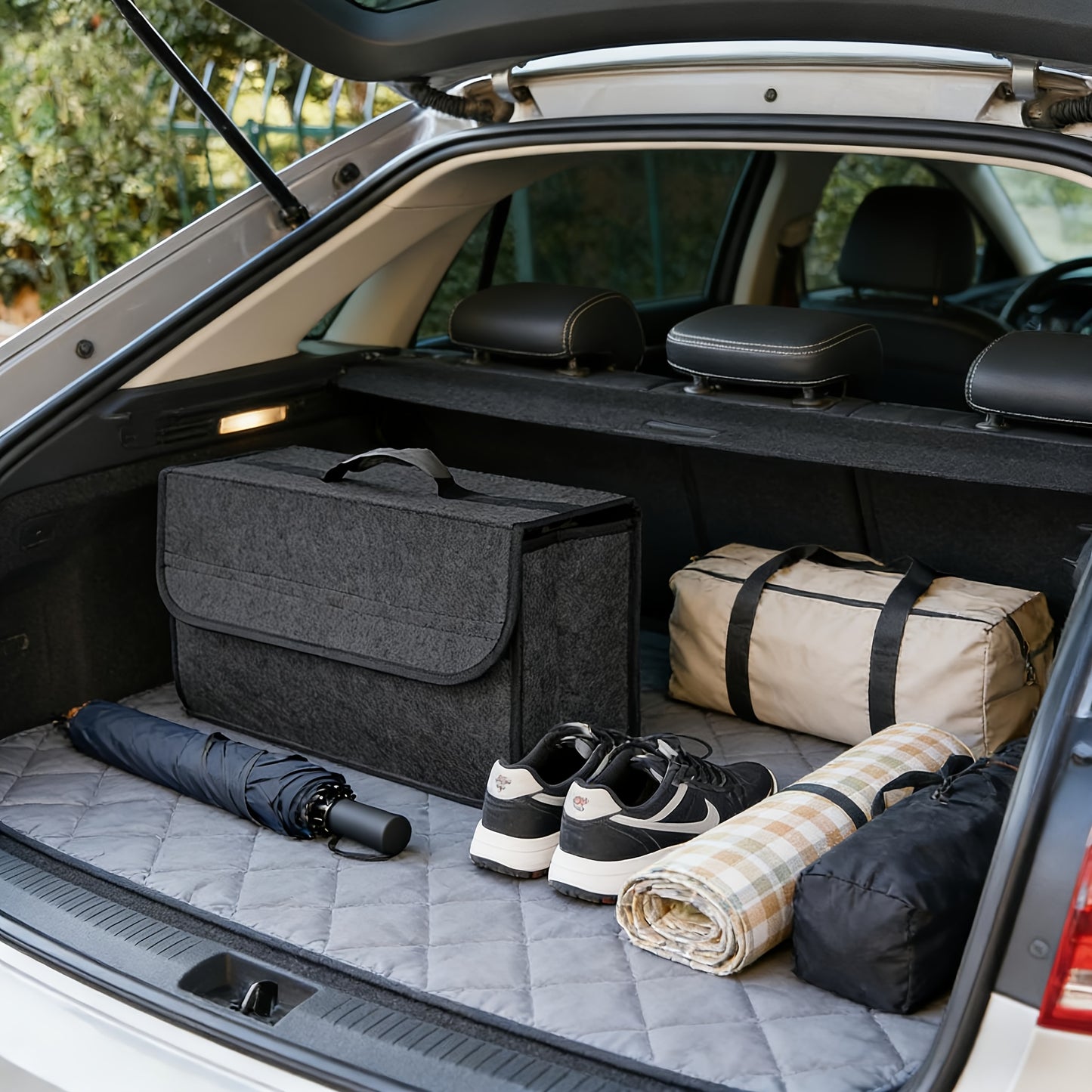 Car Trunk Felt Folding Storage Box, Interior Organizer Bag, Camping Additions Save Space, Scratch Resistant Interior Protection, Suitable for Business And Personal Travel, Durable Structure, Foldable Storage for Home/Car, Essential Items for Travel
