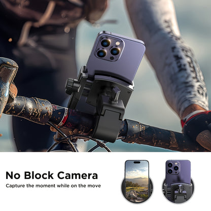 Motorcycle Phone Mount Bike Phone Holder – Quick Lock, Camera-Friendly, Universal Handlebar Clamp for iPhone Samsung 4–7" Phones, Scooter & Bicycle