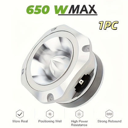 This Is a 600W Aluminum Frame Bullet Tweeter Unit, Measuring 4 Inches And Rated at 6 Ohms. It Features a Chrome End And Is Designed for Stereo Use, Providing High-Quality Sound for Car Audio Systems. It'S a High-Fidelity Super Tweeter That Is Easy T