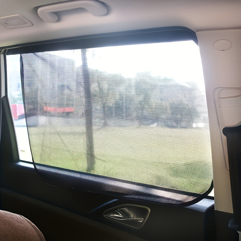 4pcs Magnetic Car Sunshade Curtains - Black Mesh Design for UV Protection, Heat Insulation, And Easy Installation On Windshield Or Window