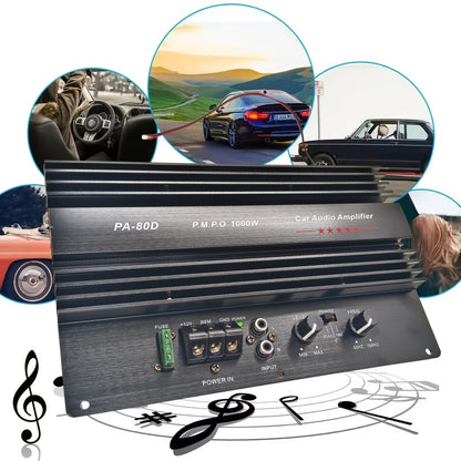High Power 12V 1000W Car Audio Amplifier Board Powerful Subwoofer Bass Amplifier High Power 1000W Car Subwoofer Amplifier - RMS 600W, Supports 8Inch, 10Inch, 12Inch Speakers, Ultra Low Distortion(0.01%), 12V High Performance Audio Board