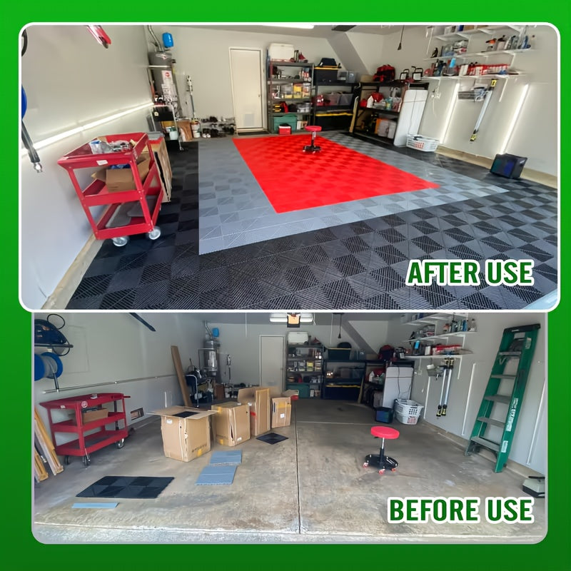 25 Garage Floor Mats Multi-Purpose Auto Detailing Plastic Spliced Mesh Floor Tiles Car Wash Floor Mats Are a Must for Every Garage!