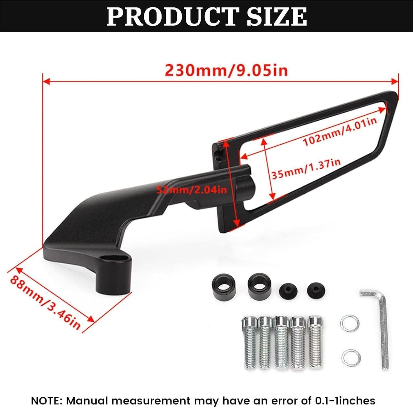 Adjustable Rotating Rearview Mirrors for Motorcycles, Stealth Wind Wing Side Mirrors Compatible with Z400, Z650, Z900, 1290 Super Duke R, Evo, And ABS 390 Duke Street Bikes