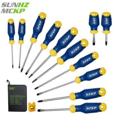 [Professional DIY Tools] 13pcs Screwdriver Set with Magnetic Tips, Have Professional Cushion Grip Magnetizer Demagnetizer, S2 Alloy Steel, Professional-Grade DIY Tools for Home Use And Electrical Repair