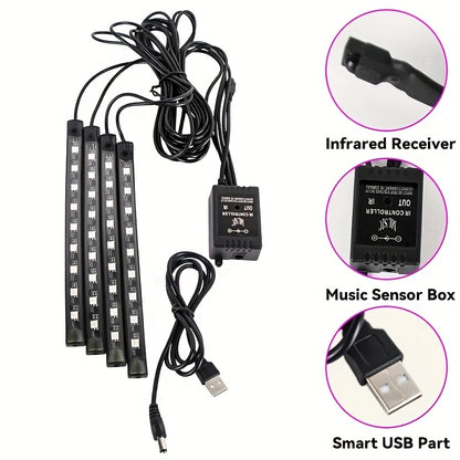Easy Installation, Automotive High Brightness Neon Kits, Automotive LED Light Strips, Interior Lights, Christmas Decorations, USB Neon Accessories, Ambiance Light Strips, Foot Space Neon Kits, Without Battery
