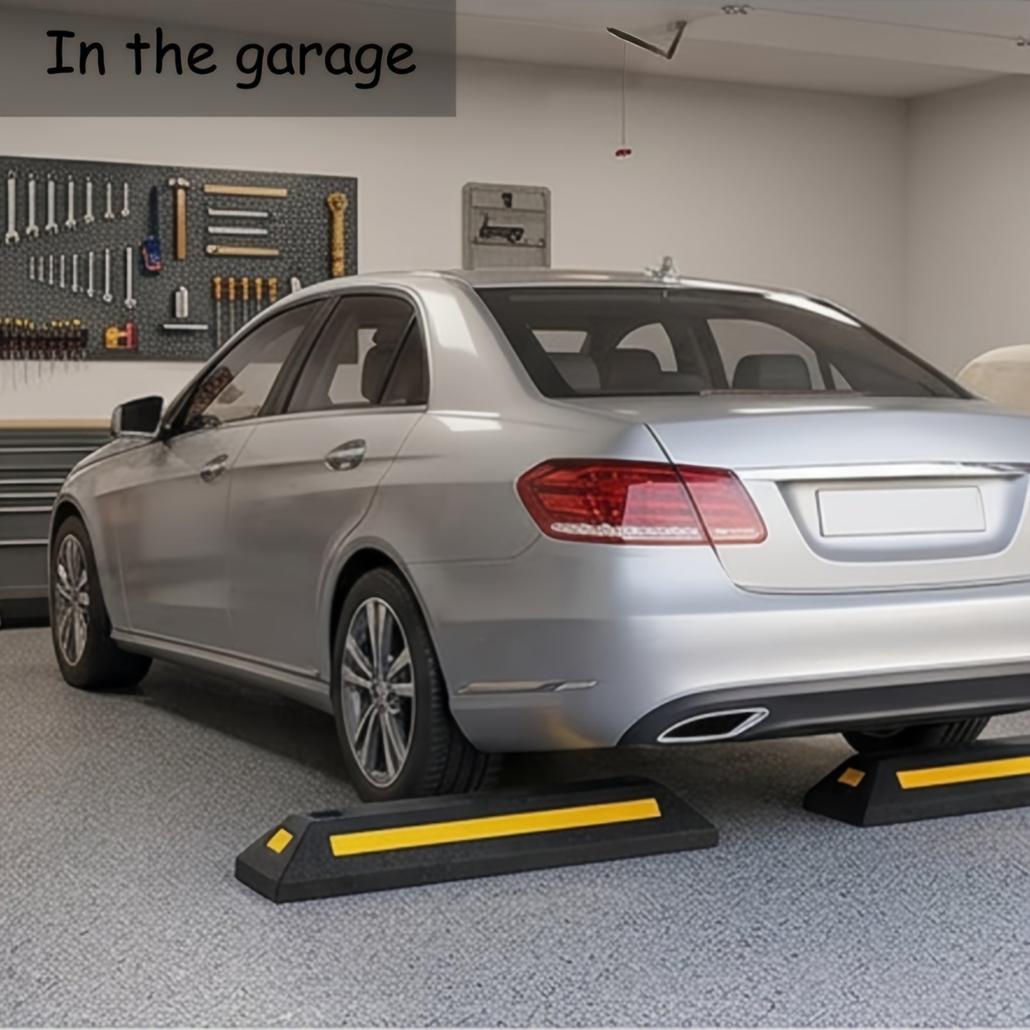 Car Wheel Stops for Garage -Heavy Duty Rubber Parking Guide 12/8/4/2/1pc Premium Quality Durable Car for Garage Wheel Stopper Professional Grade Park with Reflective Yellow Tape Curb, Adjustable for Safe Parking of Vehicles, for Garage Parking Stops