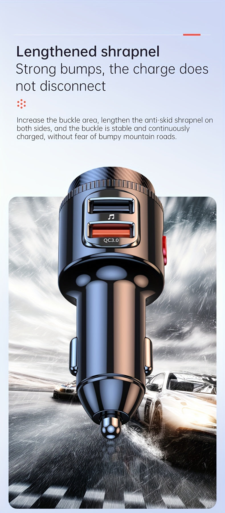 48W Car FM Transmitter 5.4 Adapter with Type-C PD30W And Qc3.0 USB Charger - Hi-Fi MP3 Player, Hands-Free Calls, LED Lights Father'S Day Gift for Mom Dad, Without Battery