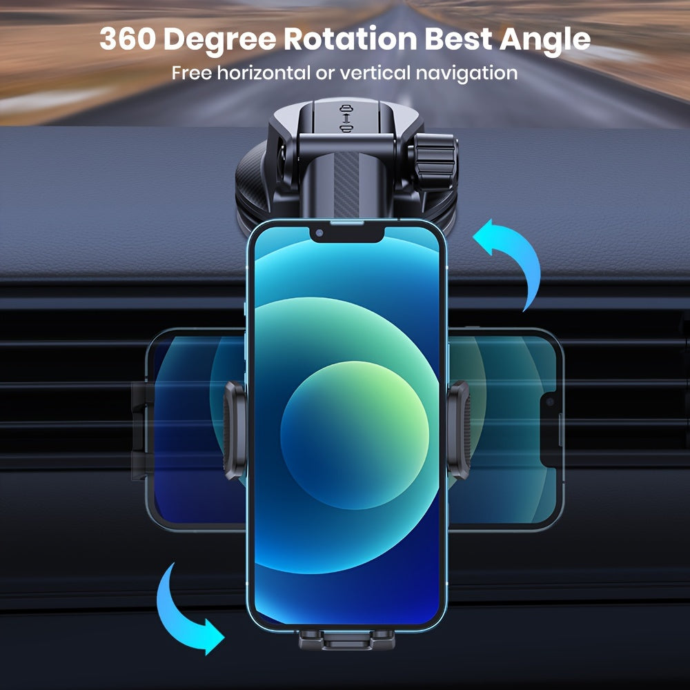 TOPK D42N Car Phone Mount, Upgraded Support Full-range Adjustment Cell Phone Holder for Dashboard Hands-Free Automobile Compatible with All Smartphones