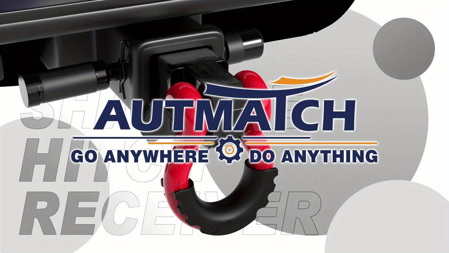 AUTMATCH 2-Inch Heavy Duty Shackle Hitch Receiver Kit - 45,000 lbs Break Strength, High-Strength Drop-Forged Towing System with Lock Pin & D-Ring Shackle for Truck,, RV, ATV, Boat Recovery ( Fit)
