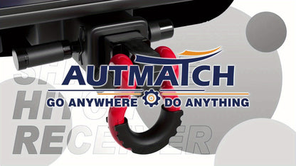 AUTMATCH 2-Inch Heavy Duty Shackle Hitch Receiver Kit - 45,000 lbs Break Strength, High-Strength Drop-Forged Towing System with Lock Pin & D-Ring Shackle for Truck,, RV, ATV, Boat Recovery ( Fit)