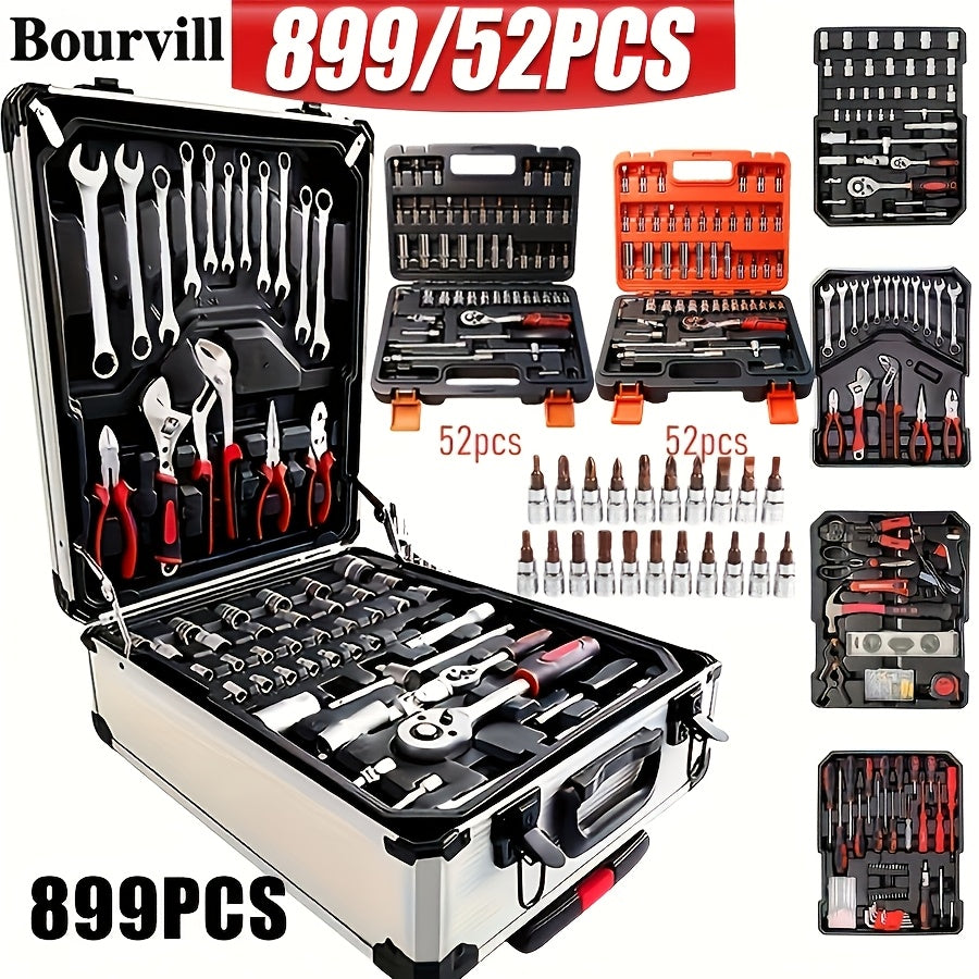 899/52pcs Professional Tool Set, Multi-functional Toolbox, Portable Design, For Home And Car Repair, A Tool Set For Enthusiasts And Professionals, A Gift For Friends, Local Shipping
