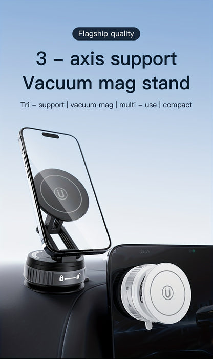 360-Degree Rotatable Magnetic Phone Holder - Compatible with for All Smartphones And Vehicles, Works with Iphone 16/15/14/12 - Compact And Foldable Car Mount with Strong Grip - Trendy Car Accessory
