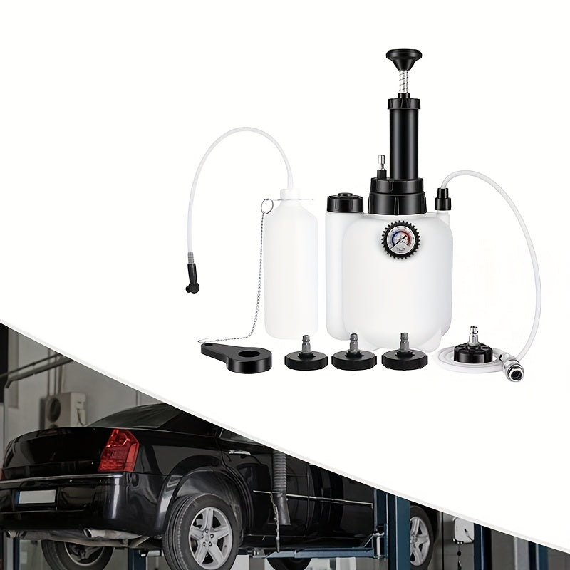 101.44oz Manual Brake Bleeder Kit One Man Brake Fluid Extractor Brake Pressure Bleeder Kit with Adapters And Brake Fluid Bleed Bottle
