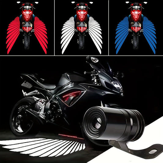 LED Angel Wing Motorcycle/Scooter Projection Light - Fit for Motorcycles & -Scooters, Low-Voltage (Below 36) Decorative Ground Light Suitable for Night Riding Visibility - Angel Wing Atmosphere Light
