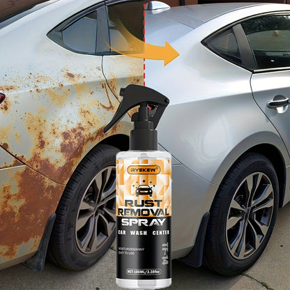 Powerful Metal Rust Remover Spray - Suitable for Chrome, Iron, Alloy And Steel Surfaces. Sprays Effortlessly Without Residue. Safe for Plastic And Rubber. Ideal for Automotive And Household Rust Removal.