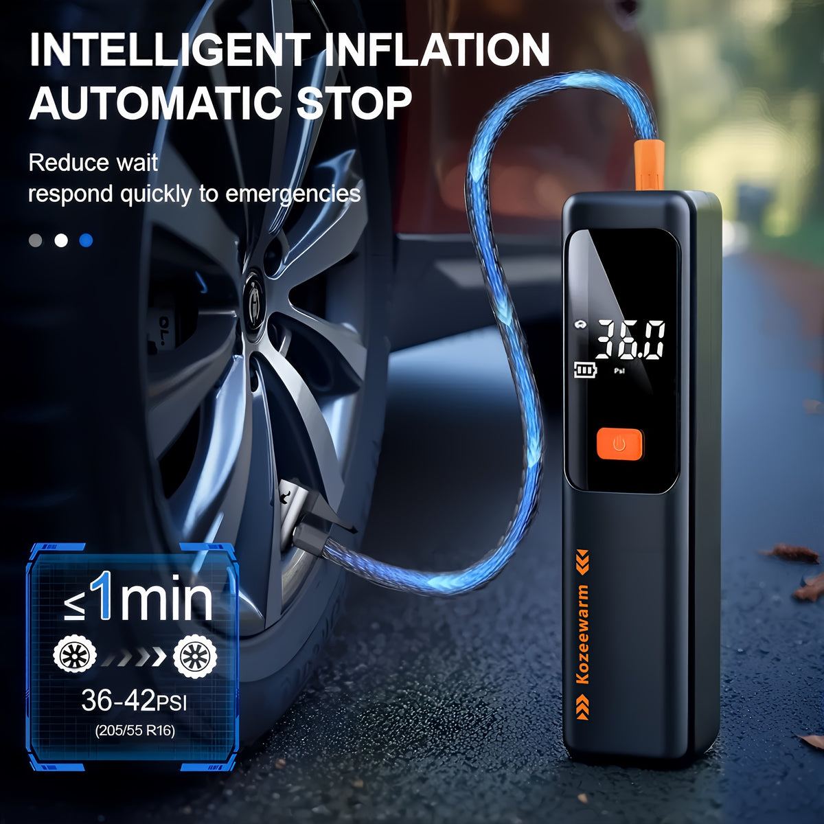 Cordless Tire Inflator 150PSI Portable Air Compressor with USB-C Charging & 3X Quick Inflate for Car Motorcycle Bicycle – One-Button Smart Pump