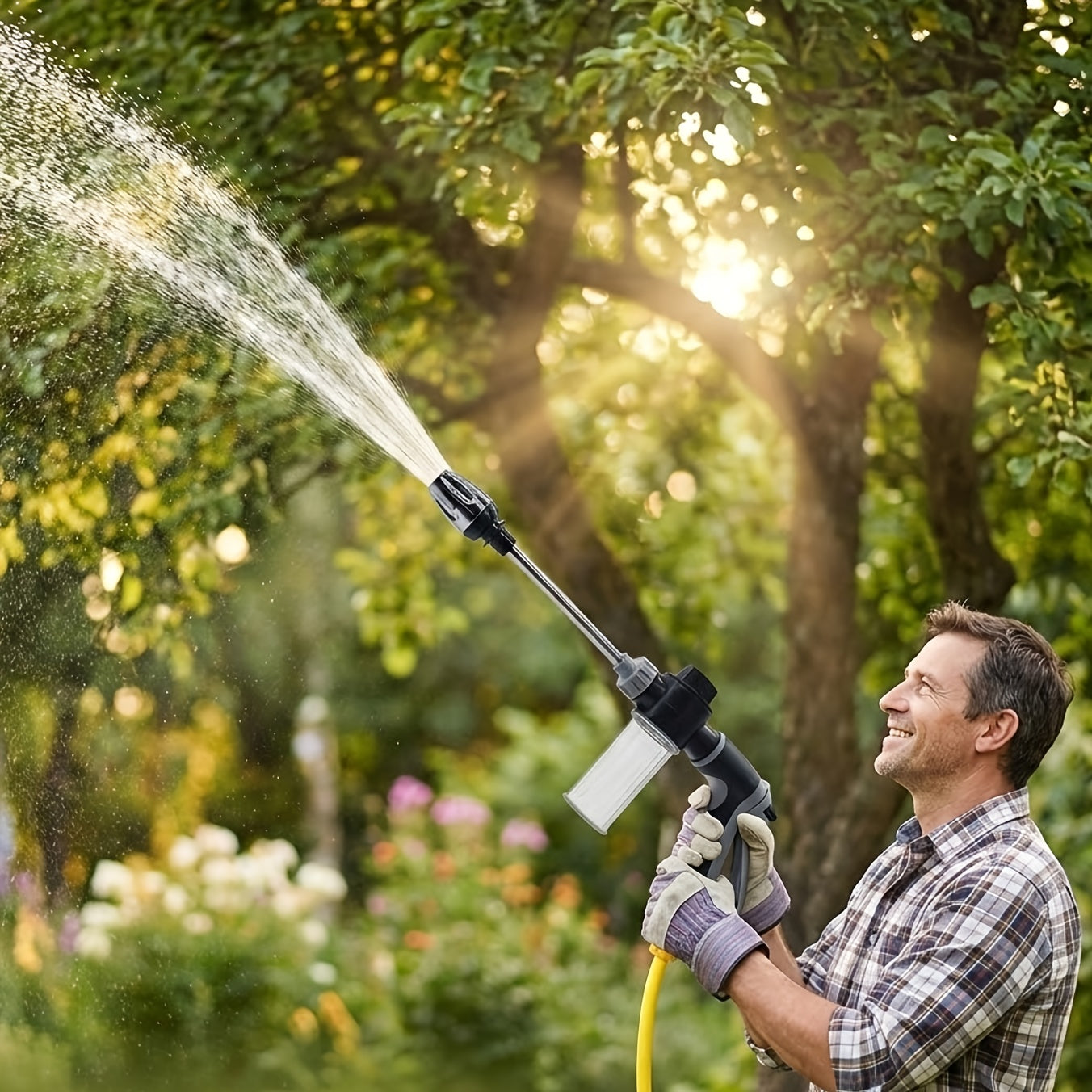 High Pressure Hose Nozzle, Portable Water Sprayer with Soap Bottle, Universal Fit for Washing Cars & Gardening