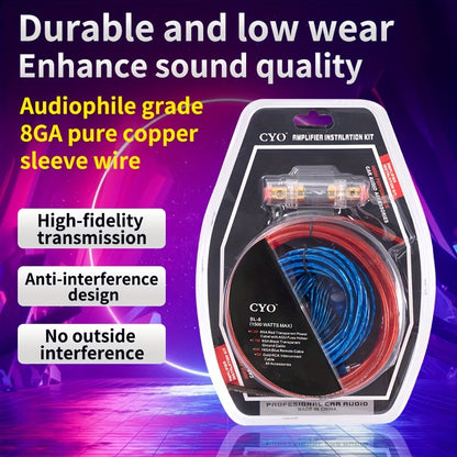 Car 10GA Subwoofer Sleeve Wire, Car Power Amplifier Sleeve Wire Wiring, High-performance Copper Material, Durable RCA Audio And Power Wiring, Thick Core Wire, Suitable for Car Audio And Video Installation, Compatible with Room Electrical Hardwiring.
