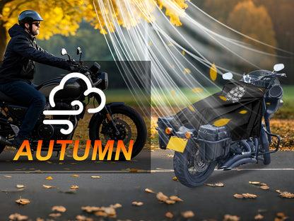 Motorcycle Seat Cover for Most Touring/Full Dress Touring/Cruiser, 300D Oxford Cloth Extra Large Motorcycle Half Cover for Outdoor Rain Snow Dust Protection, with Storage Bag