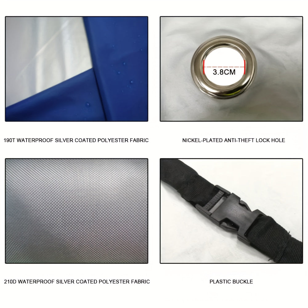 190T Universal Fit All-Waterproof, Dustproof, Sunscreen Heavy Duty Motorcycle Cover, Waterproof All Seasons Indoor Outdoor Protection, Sport Bikes Cruisers Scooter Touring Off-Road
