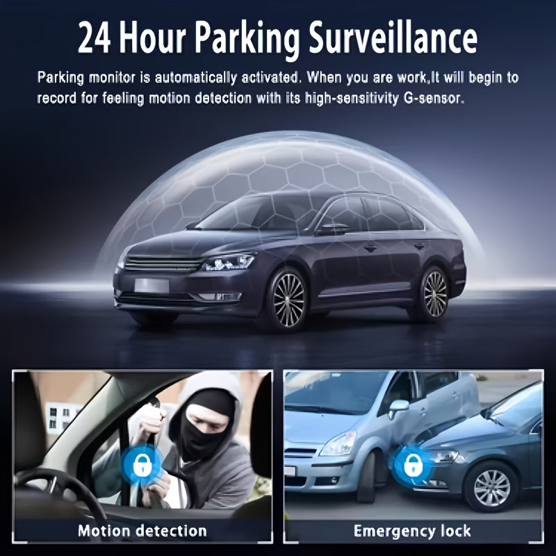 FHD 1080P 3/4-Channel 360° Car Dashcam, WIFI, IR Night Vision, Loop Recording, Car DVR Recorder, 3.0" IPS Screen, Rechargeable Battery 180Mah, 12-24V Car Plug, Optional 32GB Memory Card (Black), Car Parts/ Car Dashboard Camera/ Christmas Gift/