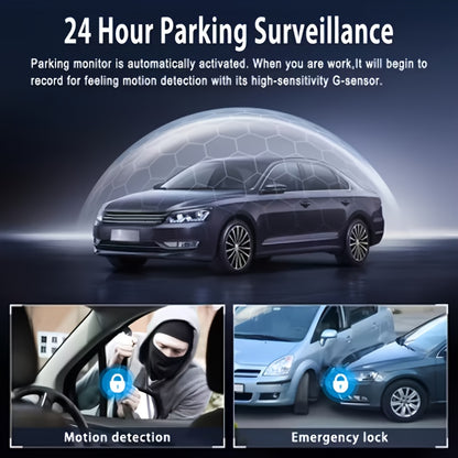FHD 1080P 3/4-Channel 360° Car Dashcam, WIFI, IR Night Vision, Loop Recording, Car DVR Recorder, 3.0" IPS Screen, Rechargeable Battery 180Mah, 12-24V Car Plug, Optional 32GB Memory Card (Black), Car Parts/ Car Dashboard Camera/ Christmas Gift/