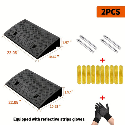 2pcs Car Sidewalk Ramp - Portable Threshold Ramp, Suitable for Sidewalks, Cars, Wheelchairs And Pet Mowing - Ideal for Homeowners And People with Mobility Issues - Outdoor Use - Great Gift for Seniors And Pet Owners
