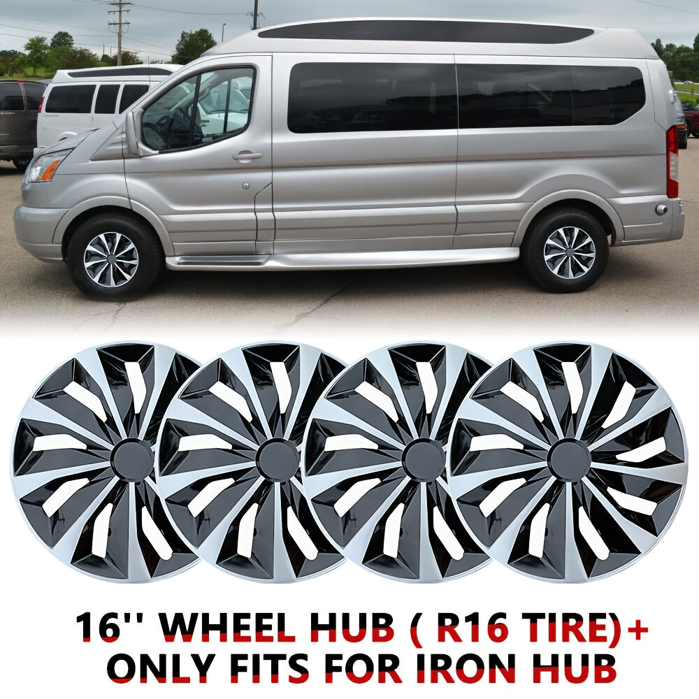 4X 16" Wheel Covers Snap On Hubcaps Full Hub Caps Fit for R15 Tire & Steel Rim, Premium Protection, Easy Installation, And Enhanced Aesthetice, Universal Compatible with Sedan, Truck, SUV, Coupe