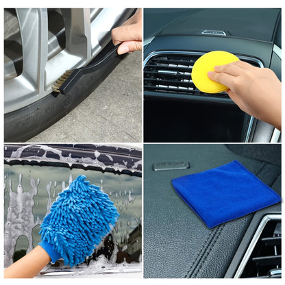 Car Detailing Brush Set 12-Piece – Interior Exterior Wheel Cleaning Kit with Sponge Cleaner & Storage Bag