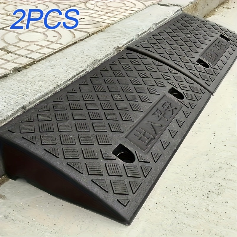 2pcs Car Sidewalk Ramp - Portable Threshold Ramp, Suitable for Sidewalks, Cars, Wheelchairs And Pet Mowing - Ideal for Homeowners And People with Mobility Issues - Outdoor Use - Great Gift for Seniors And Pet Owners