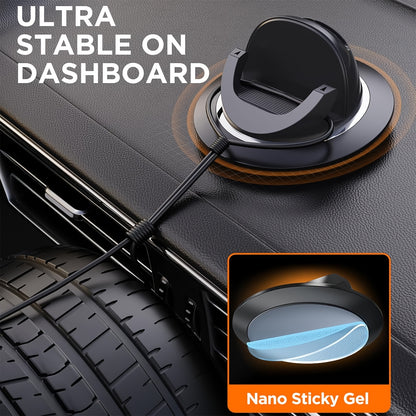 NOHON Car Phone Holder, Cell Phone Holder For Car, Dashboard Phone Holder Mount, 360° Rotation Phone Holder For Car, Suction Cup Holder Phone Mount, Silicone Car Pad Mat For Dashboards Slip Free Desk Phone Stand For IPhone17 16 15