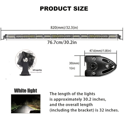 30Inch 20Inch Led Work Light Bars - Bright, Durable for Pickups, Atvs, Utvs, Suvs & Boats Off Road, Without Battery