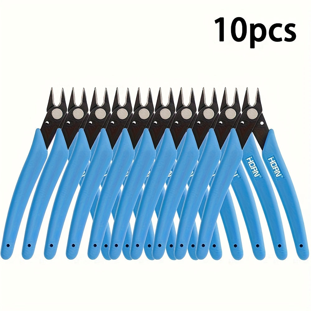 [Precision Flush Cutter Pliers] 5/10pcs 5-Inch Precision Flush Cutter Pliers - Durable Steel, Rust-Resistant, Micro Side Cutting Nippers For Electronics, Zip Ties, Crafts, Model Kits, Set Of 10