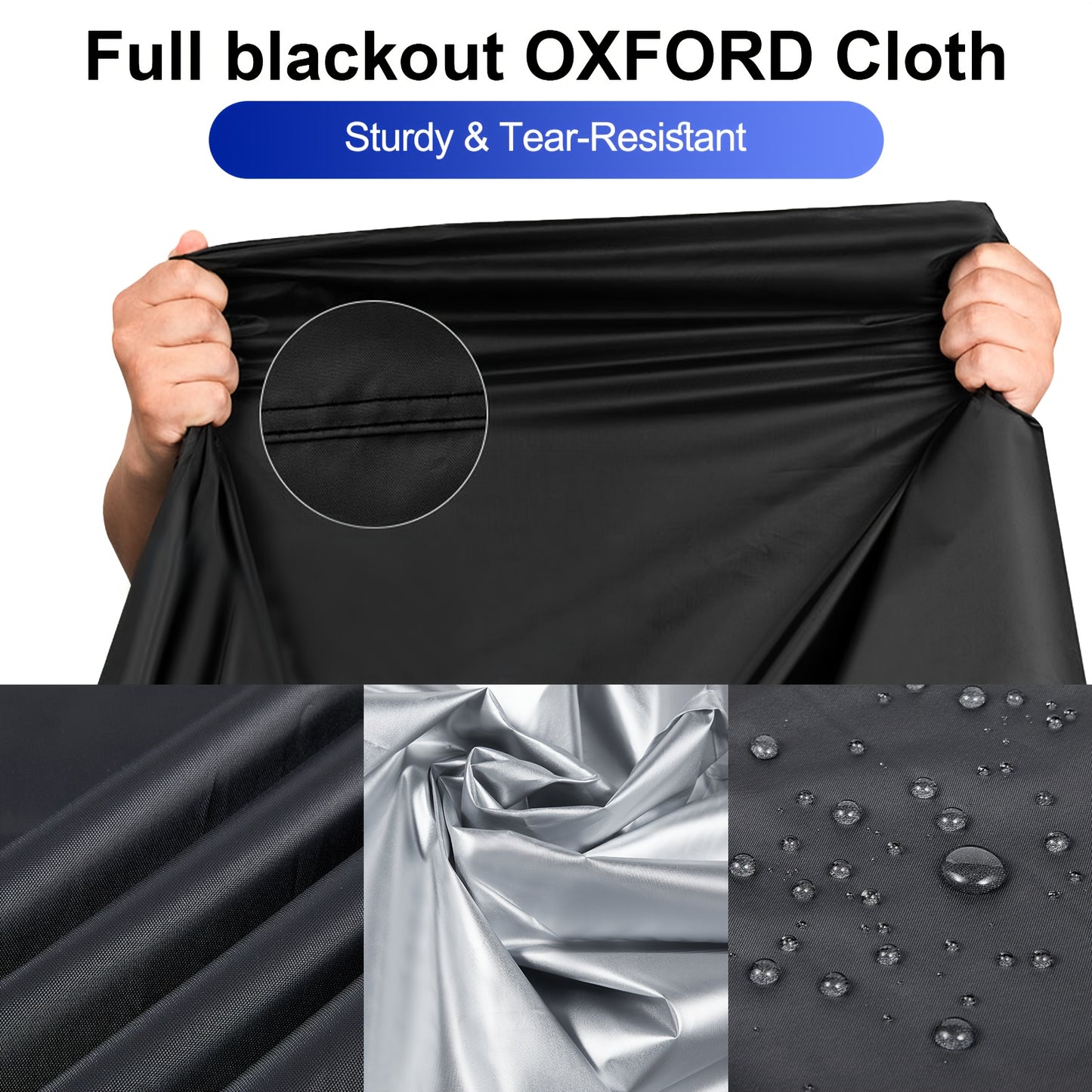 Motorcycle Seat Cover for Most Touring/Full Dress Touring/Cruiser, 300D Oxford Cloth Extra Large Motorcycle Half Cover for Outdoor Rain Snow Dust Protection, with Storage Bag