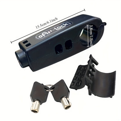 Anti-Theft Bike Lock Motorcycle Handlebar Lock, Heavy Duty ABS Portable Bicycle Lock for Scooter E-Bike, Compact Lightweight Security Lock with Reflective Strips