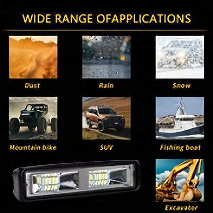 LED Work Light 208W 13900LM, 4.3/6.3 Inch Super Bright Two-Color Driving Lights, 2PCS Auxiliary Exterior Lights for Car Motorcycle Off-Road Pickup EV, Day & Night
