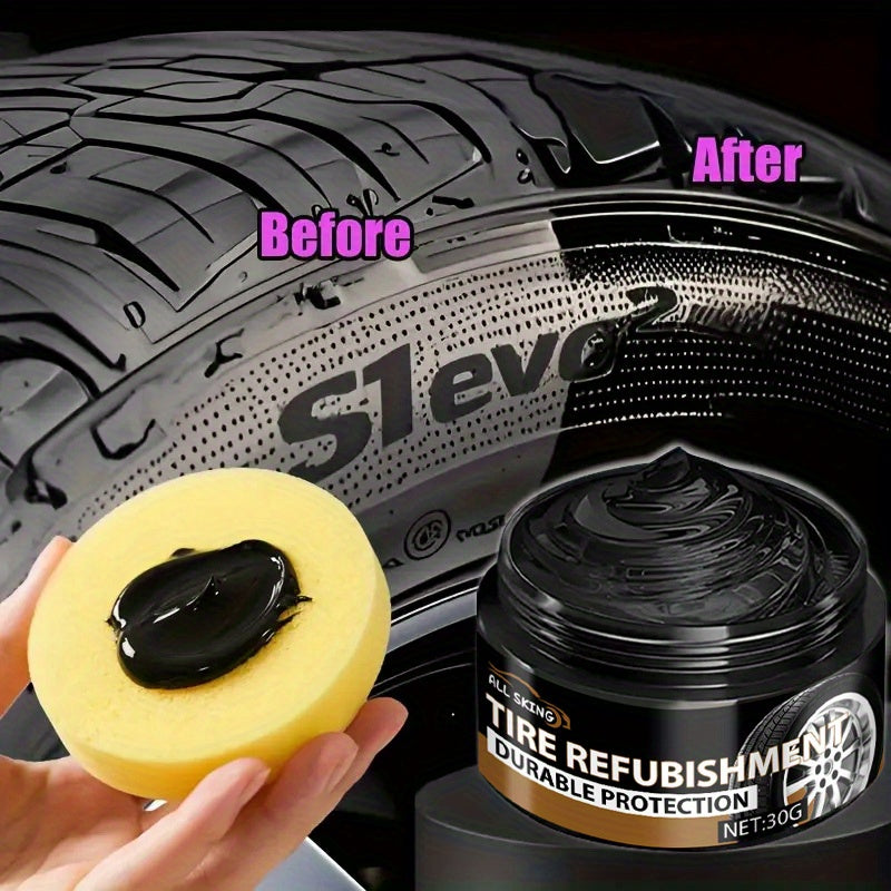 Tire Blackening Wax — Long-Lasting Shine & Scratch Concealment for Car, Bike & Motorcycle Wheels