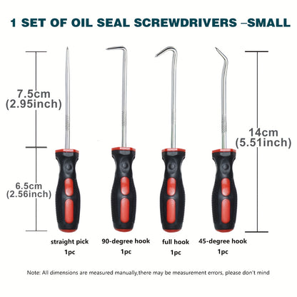 A Set of 4 Or 6pcs Including Pick And Hook Tools, Oil Seals, O-Rings, Seal Gaskets, And Pullers for Car And Bicycle Maintenance. Great for Gifting