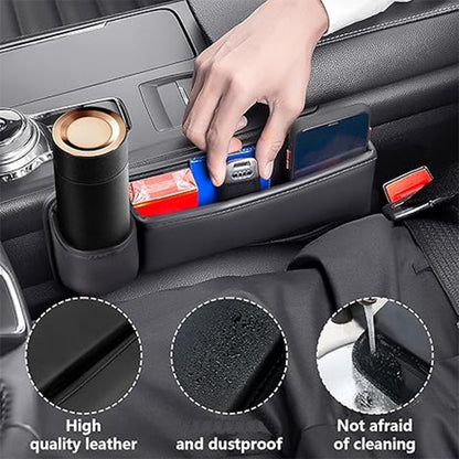 1 Set Universal Car Seat Gap Organizer - Multifunctional Storage Box with Pocket, Wallet, Keys, Card, Cup, and Phone Holder for Auto Interior Accessories