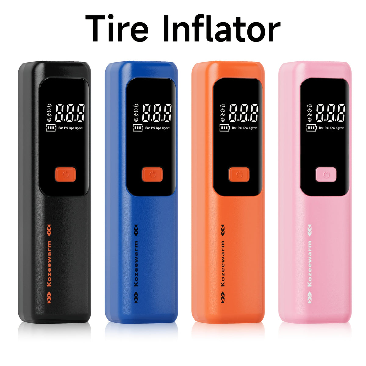 Cordless Portable Tire Inflator Air Compressor Digital Gauge USB Rechargeable 3X Fast Inflation for Car SUV Bike Motorcycle Sports Ball Black Pink Blue Orange