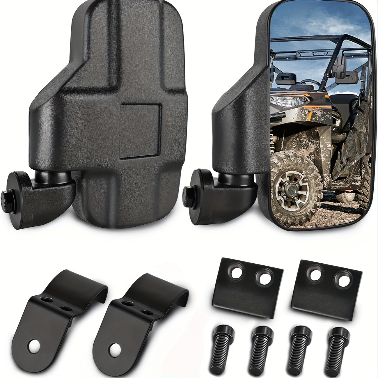 1 Pair UTV Rear View Side Mirrors for Polaris Ranger 500 570 XP 900 1000/General 1000