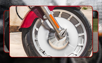 Motorcycle Front Axle Nut Covers CNC Spike Caps 3.6" – Fits Harley Touring Street Glide Road King Electra Glide Tri Glide 2008+, Black & Silver, Pair