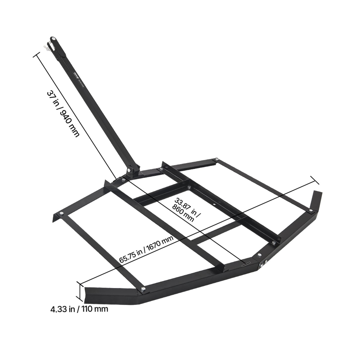 Drag Harrow 66/74/84" Width Tow Behind Drag Harrow Steel Gravel Grader ATV UTV