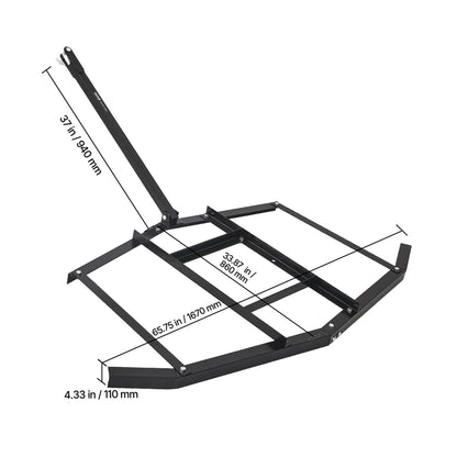 Drag Harrow 66/74/84" Width Tow Behind Drag Harrow Steel Gravel Grader ATV UTV