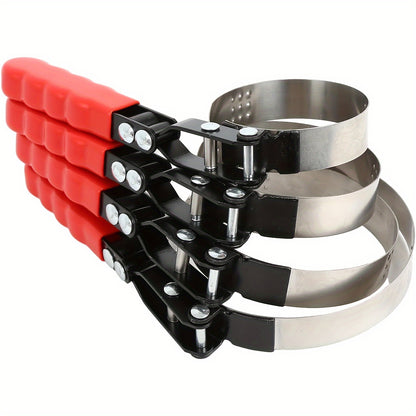 [7pcs Oil Filter Tool] 7pcs Oil Filter Removal Tool Kit | Adjustable 3-Jaw Wrench and 9" & 12" Oil Filter Pliers, Fits 2-3/4" to 5-1/4" Filters, Anti-Slip PVC Handles for Better Grip