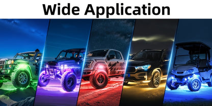 [RGB LED Rock Lights] 4/8/10pcs Rock Lights for Trucks RGB LED Rock Lights Kit With, APP/Remote Control & Music Mode, Wireless Remote Controller, Multicolor Cars Underglow, Footwell Neon Light Kits for Pickup Off Road RZR SUV ATV UTV Car