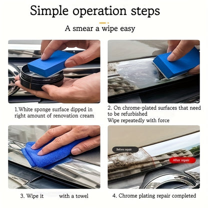 Automobile Chrome Parts Refurbishment And Repair Paste Set - Door Handles And Windows, Car Logo Chrome Bright Strip Repair - Chrome Trim Repair