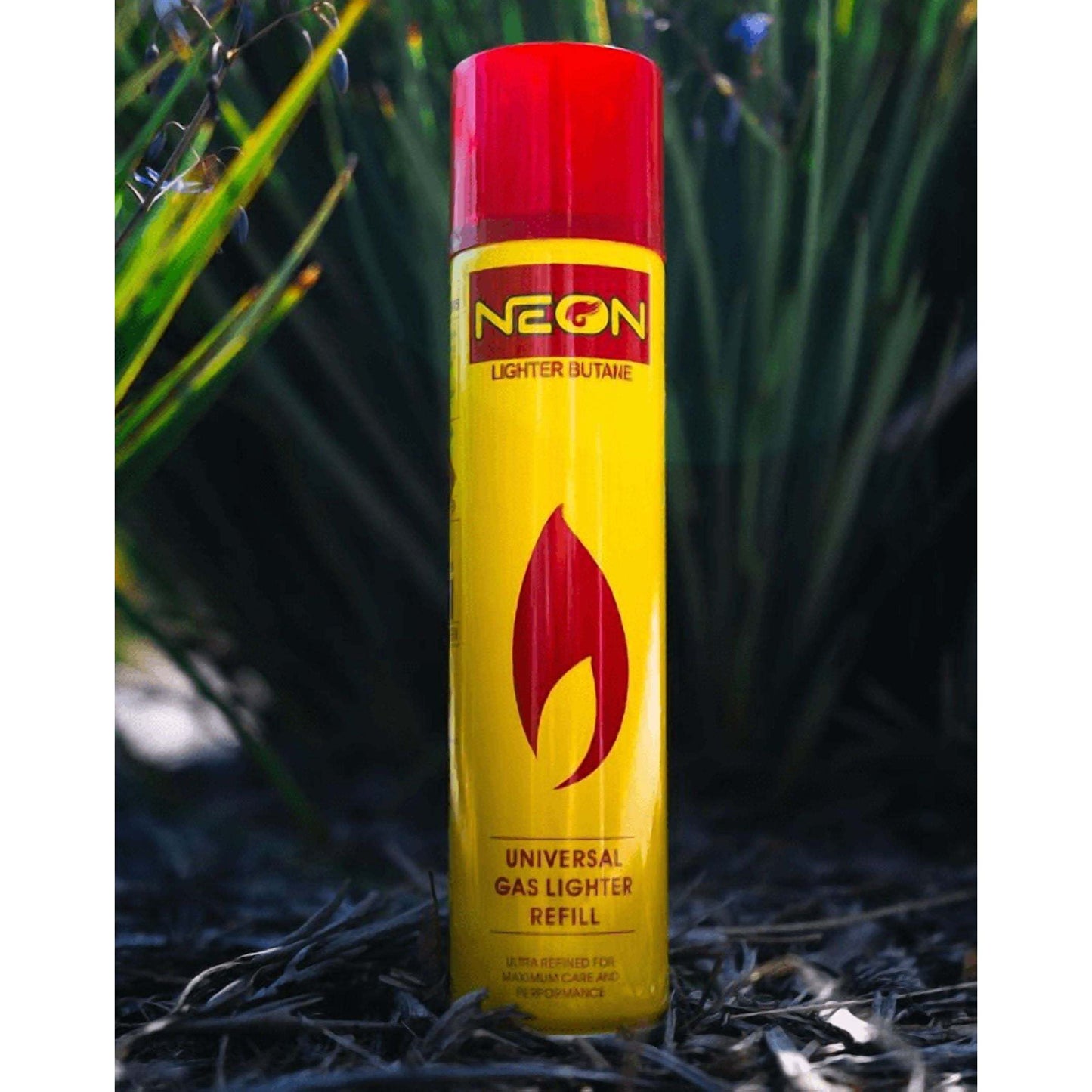 3 Pack NEON Butane Gas Refill – 10.14 oz Cans – Ultra Refined Universal Lighter Fuel – 5 Adapter Tips – High-Performance Yellow Canisters