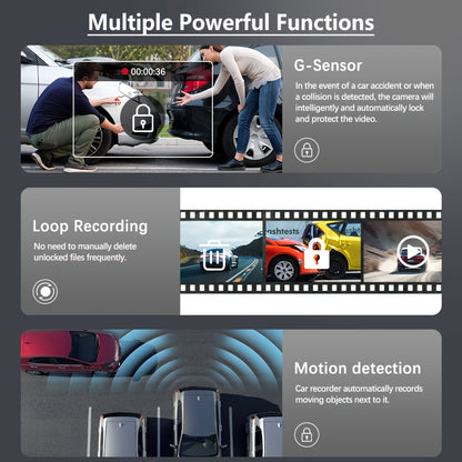 1080P HD Front And Rear Dual-Camera Dash Cam, Equipped with a 2-Inch IPS Screen, 170° Front Wide Angle And 140° Rear Wide Angle, ADAS Driving Assistance, G-Sensor, Loop Recording, Night Vision, 24-Hour Parking Mode - SD Card Not Included