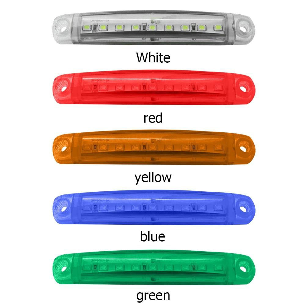 20pcs New Bright 12V 9LED Side Marker Light Lamp Indicator Light Bar -Yellow, Red, White, Blue, Green